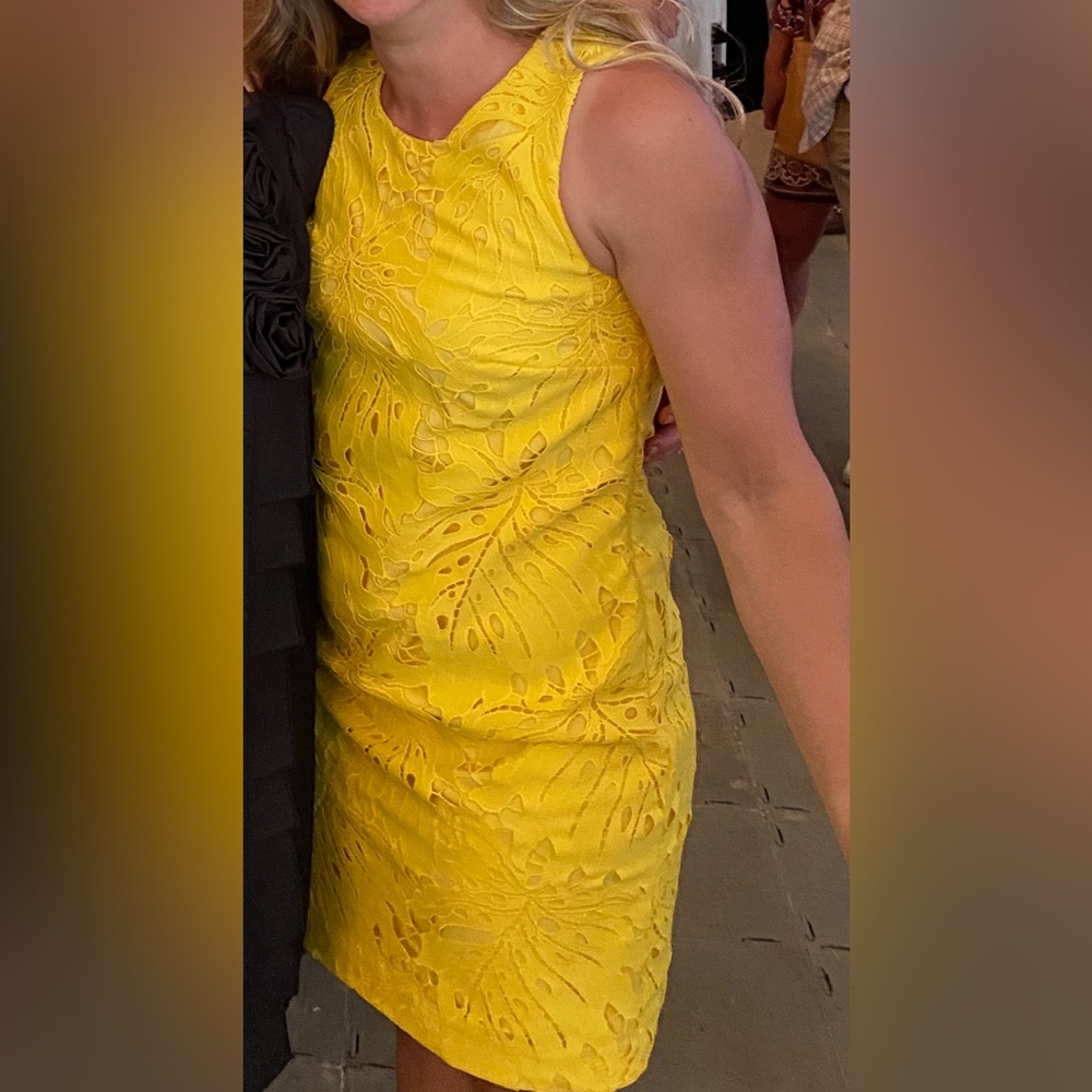 Banana Republic Yellow Knee Length Dress